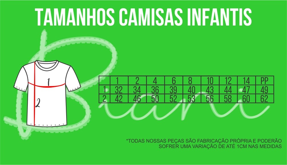 TAM CAMISA INFANTIL